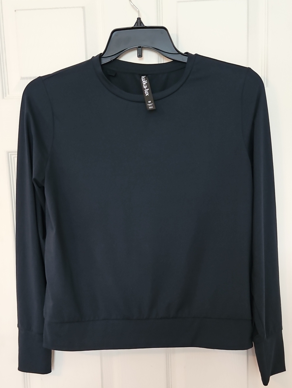 lukka Long Sleeve Crewneck Top - Navy Blue